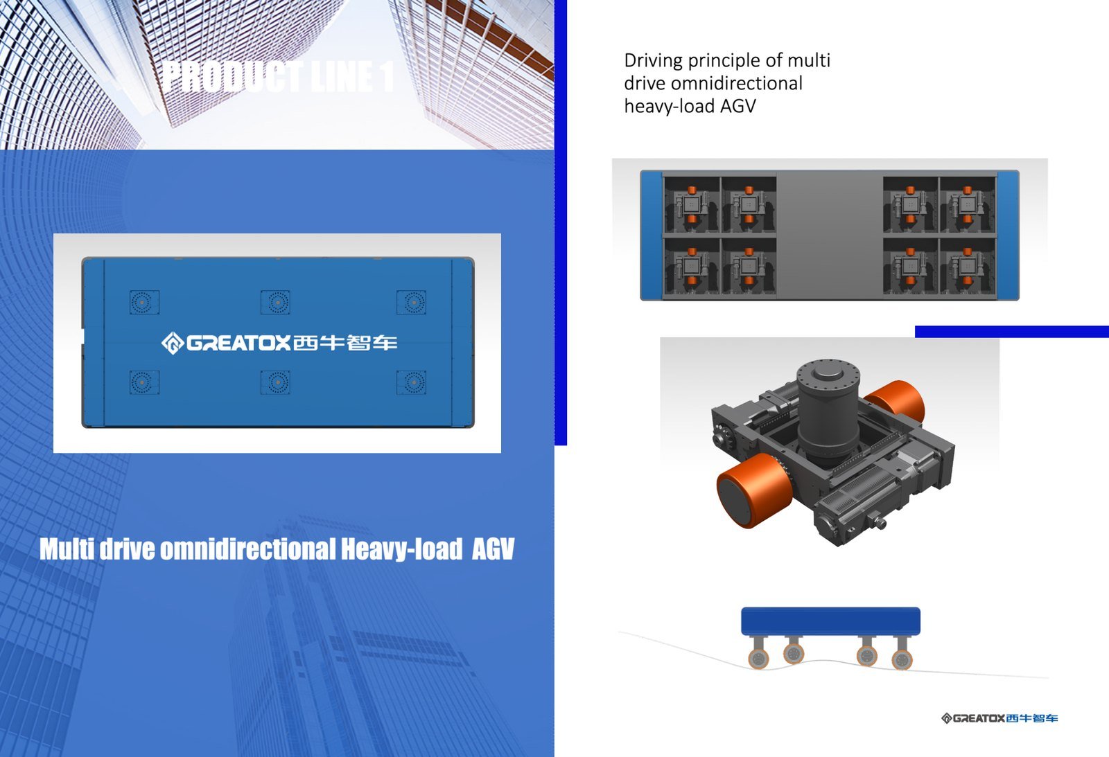 Multi-drive omnidirectional heavy-load AGV driving principle